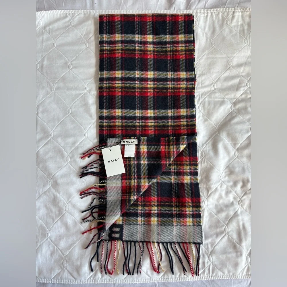 Bally Plaid Merino Wool Scarf